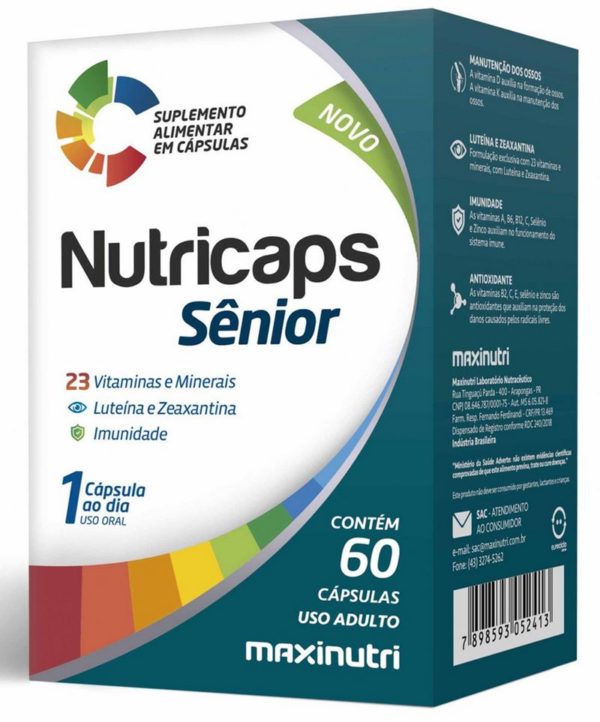 Nutricaps Sênior Multivitamínico 60 cápsulas - Maxinutri