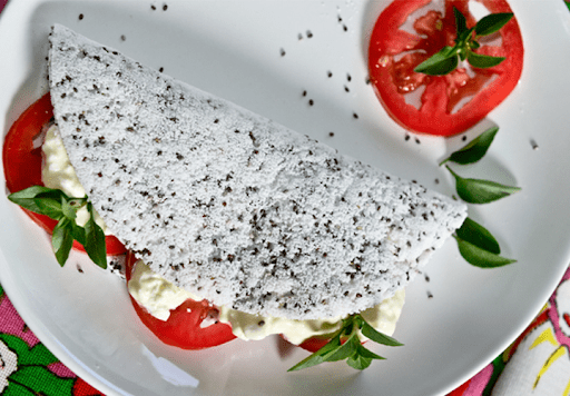 TAPIOCA DE FARELO DE AVEIA COM CHIA