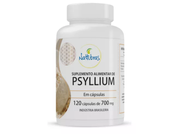 Psyllium em cápsulas Nattubras -120 Cápsulas De 700mg